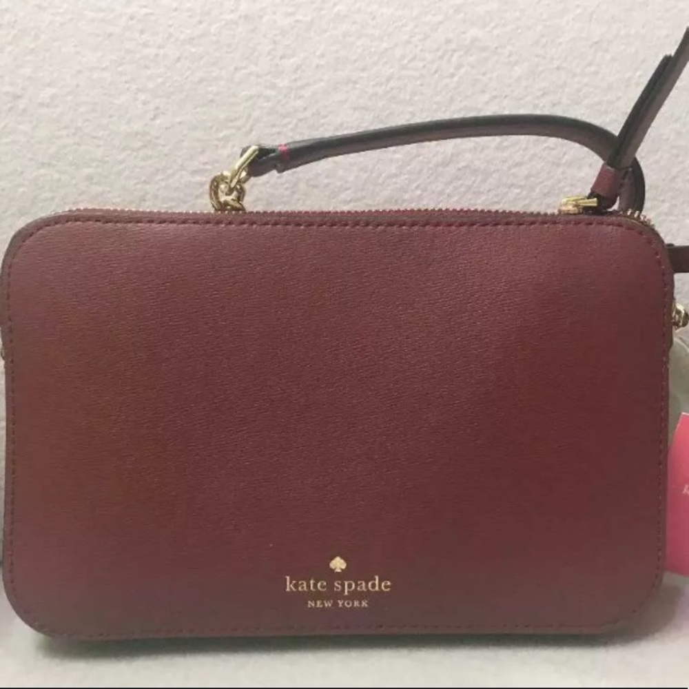 Kate spade floral pup crossbody double zip cherry - Picture 8 of 8